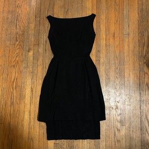 Vintage 1960's Mam'selle by Betty Carol Black Sheath Dress XS 0 - pictured flaws